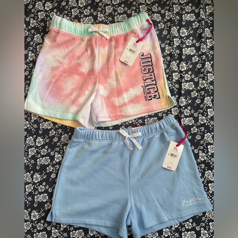 Justice Tie-Dye and Blue Kids Shorts